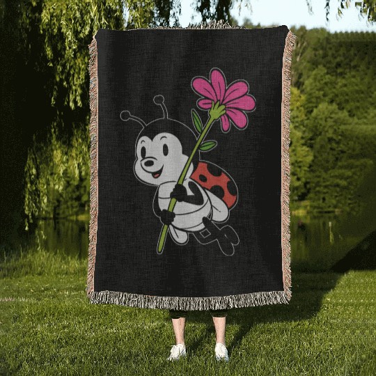 Cute Ladybug Nature Lover Gift Woven Blankets