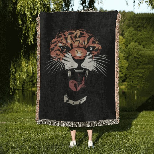 Angry Jaguar Zoologist Gift Woven Blankets