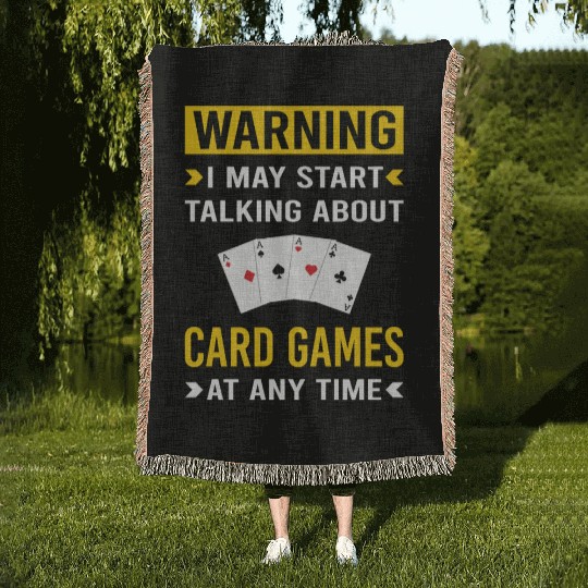 Warning Card Game Games Cards Woven Blankets