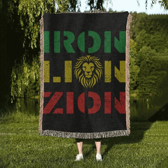 iron lion zion Woven Blankets