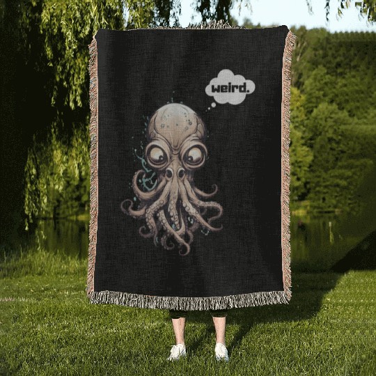 Octopus with nose - weird. Woven Blankets