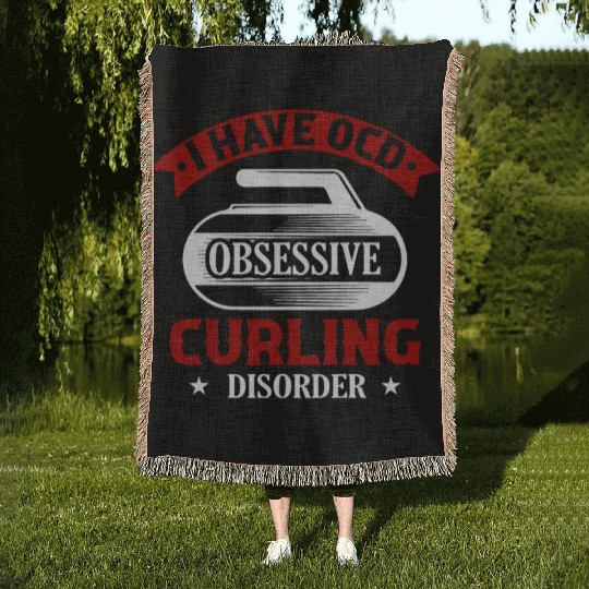 I Have OCD Obsessive Curling Disorder Ice Sport Cu Woven Blankets