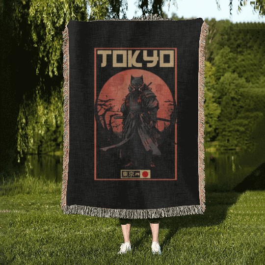 Asia 80s Japanese Retro Samurais Samurai Woven Blankets