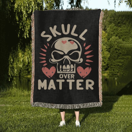 Totenkopf Skull Skulls Totenschädel Spruch Woven Blankets