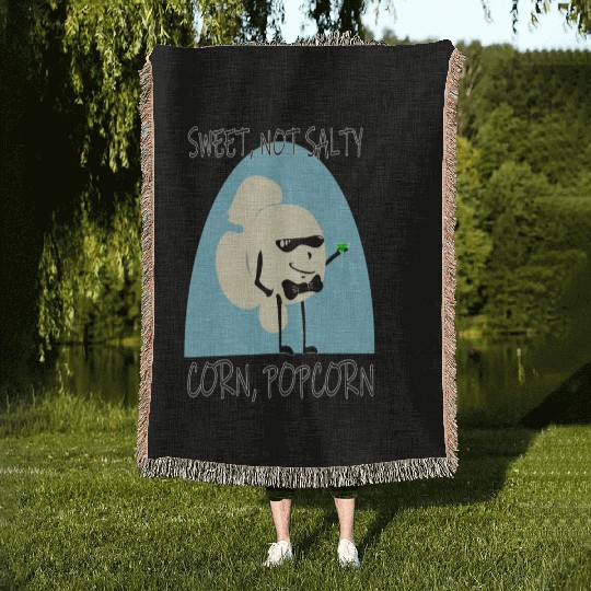 Sweet Popcorn Funny Pop Culture Cartoon Parody Woven Blankets