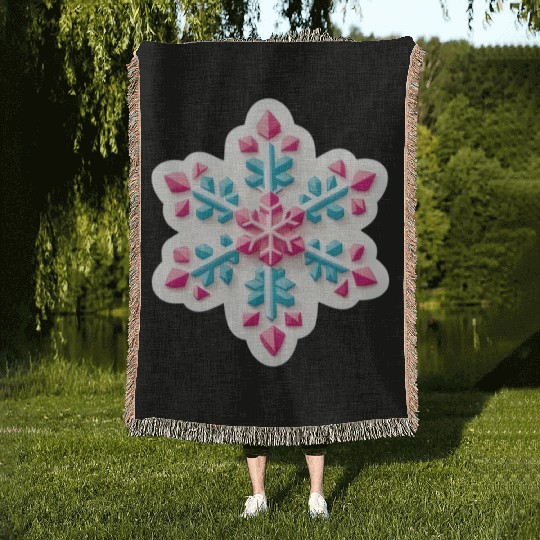 Crystal snowflake Woven Blankets