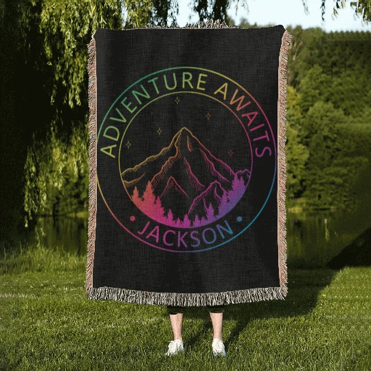 Jackson Jackson Hole Valley Wyoming Usa Adventure Woven Blankets