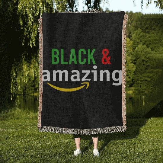 Black History black and amazing Woven Blankets