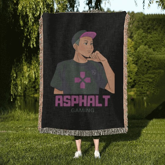 Black and Purple Gaming Avatar Logo Woven Blankets