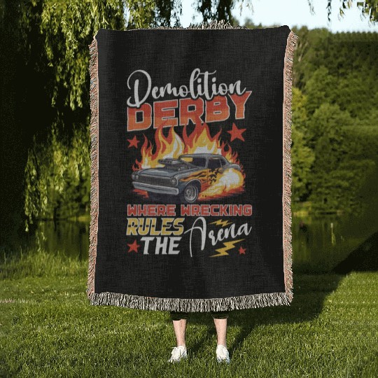 Demo Derby Demolition Derby Demolition Derby Lover Woven Blankets