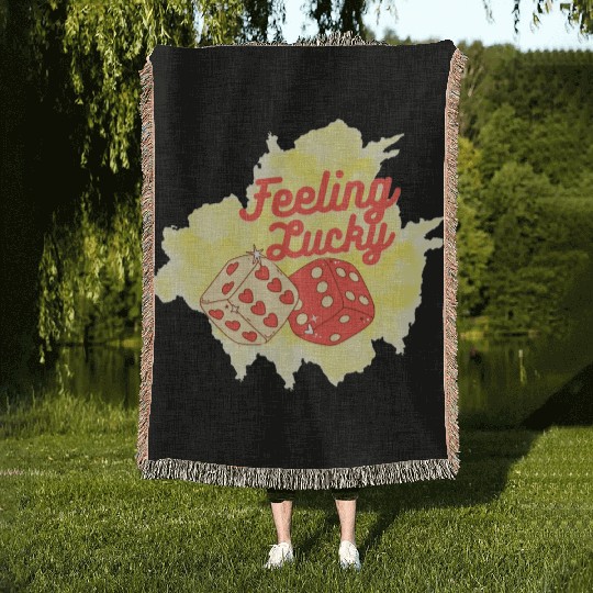 Feeling lucky Woven Blankets