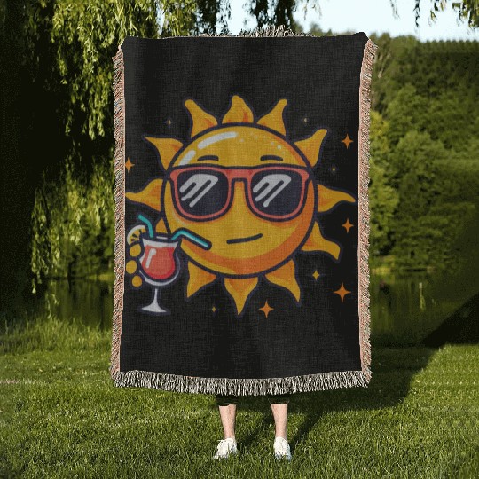 Sun cocktail relaxation star sun Woven Blankets