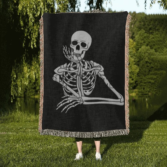 Never Better Skeleton sticker & Woven Blankets