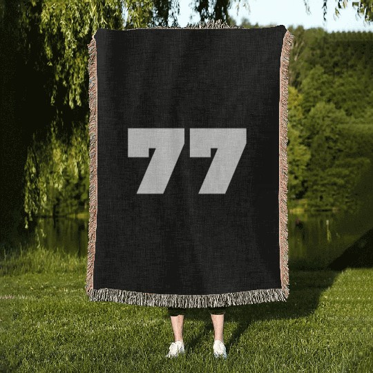 Congratulations 77 Years - Number Seventy-Seven Woven Blankets