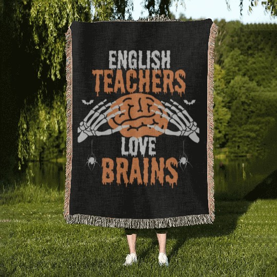 Halloween English Teacher Woven Blankets