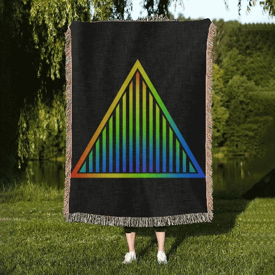 Bright rainbow style triangle Woven Blankets