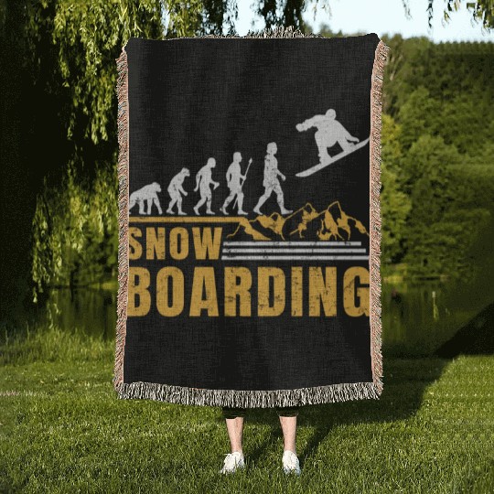 Snowboarding EVOLUTION Snowboard Winter Park Woven Blankets