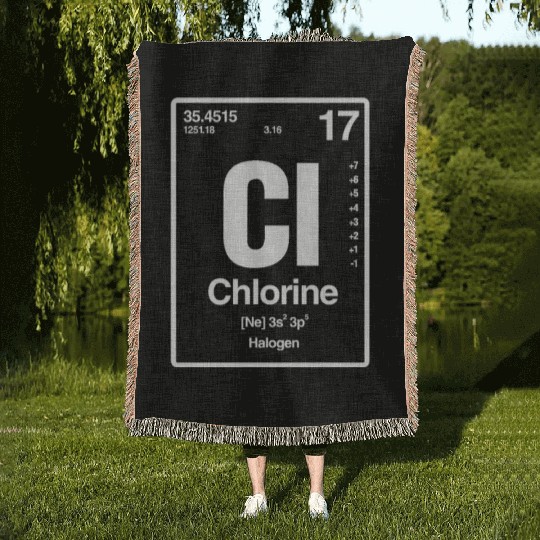 Chlorine Cl Periodic Table Woven Blankets