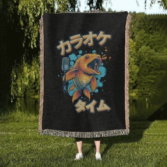 Koi Fish Koi Carp Japanese Koi Garden-Pond funny Woven Blankets