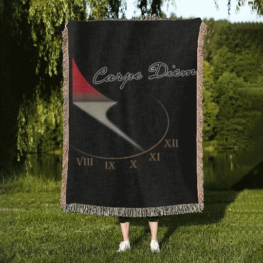 Carpe Diem. Time is Running Out Woven Blankets