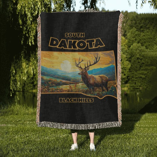 South Dakota - Elk Woven Blankets