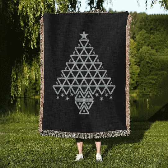 Silver Christmas Symbolic tree Woven Blankets