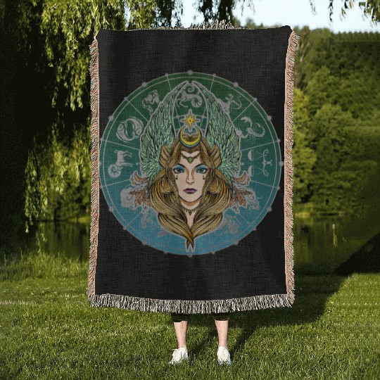 Virgo Zodiac star sign horoscope Astrology Woven Blankets