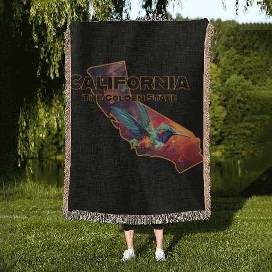 California Wildlife - hummingbird Woven Blankets