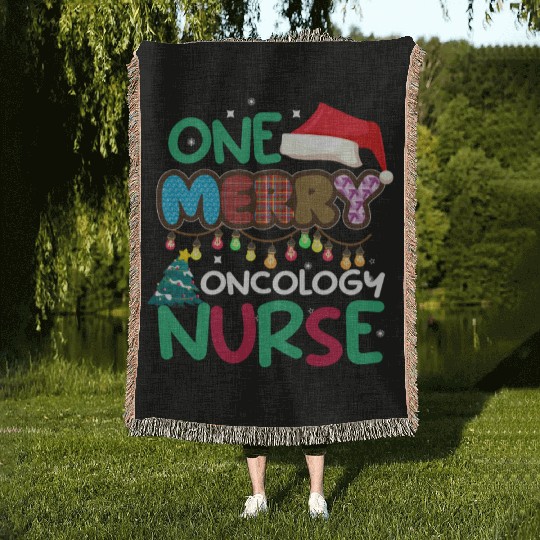 One merry Oncology Nurse Christmas Woven Blankets