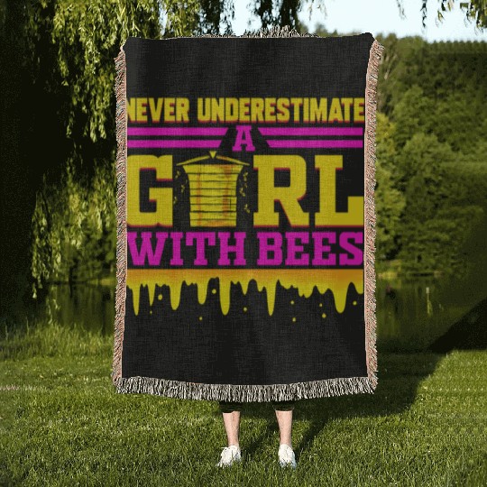 Beekeeper Funny Bee Gift for Girls Honey Woven Blankets