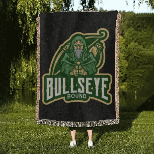 Bullseye Bound archery Woven Blankets