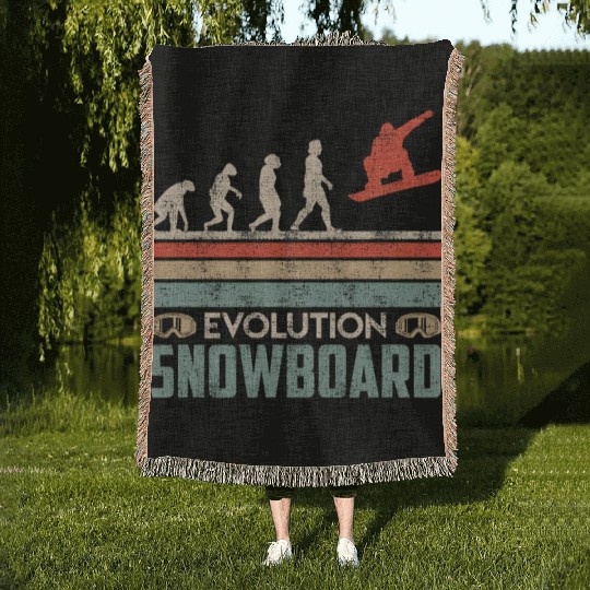 Evolution Snowboard Woven Blankets Winter Park Snowboard