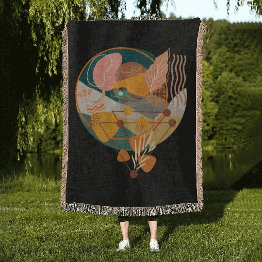 Contemporary Bohemian Celestial Art Woven Blankets