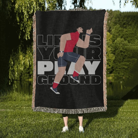 Life is Your Playground Parkour Woven Blankets