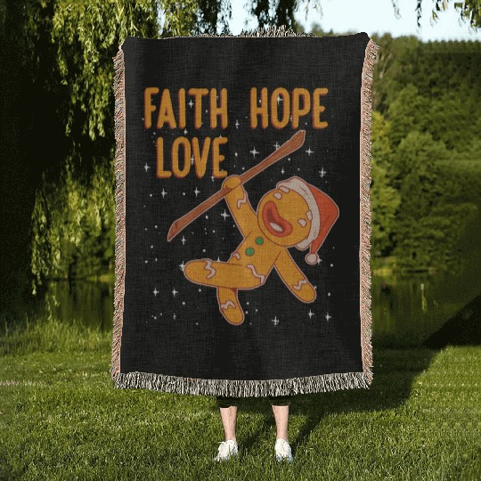 Faith Hope Love Religious Christmas Costume Woven Blankets