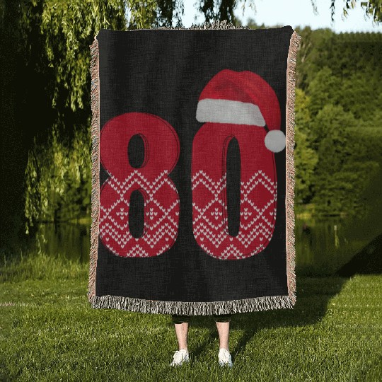 80th Birthday - Congratulations Number Eighty! Woven Blankets