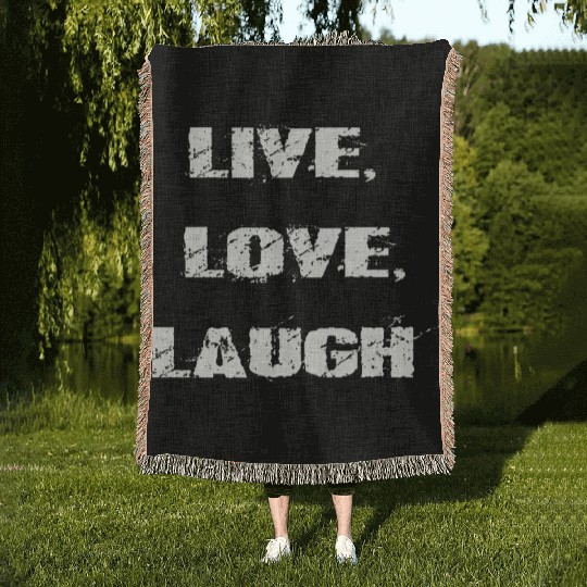 live love laugh Woven Blankets