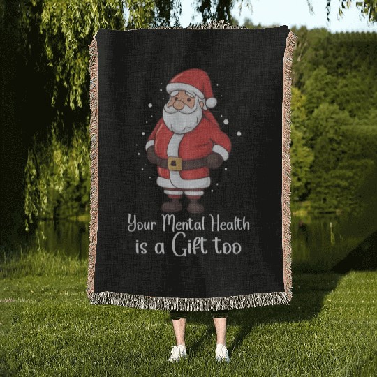 Mental Health Christmas Anti Christmas Holiday Woven Blankets