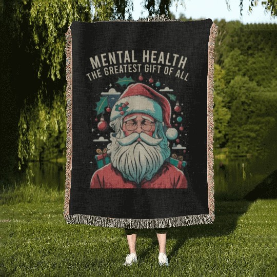 Mental Health Christmas Anti Christmas Holiday Woven Blankets