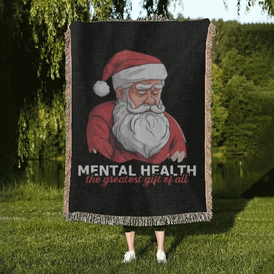 Mental Health Christmas Anti Christmas Holiday Woven Blankets