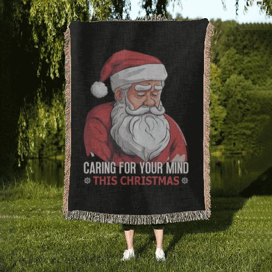 Mental Health Christmas Anti Christmas Holiday Woven Blankets