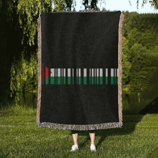 Made in Bethlehem Barcode Palestine Flag for Pales Woven Blankets