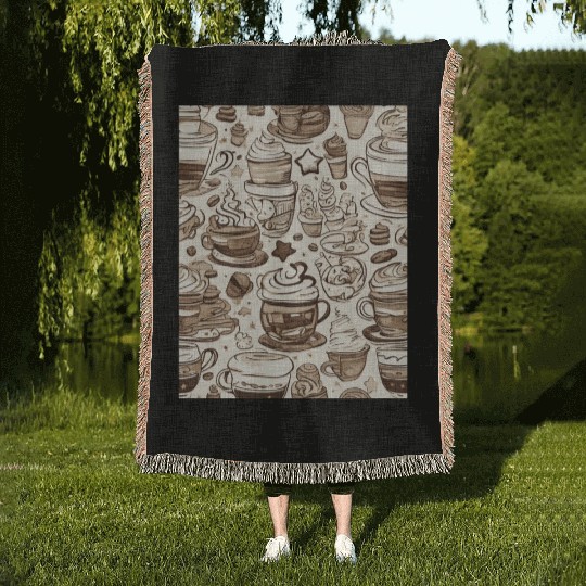 Coffee, Cookie and Cream Woven Blankets