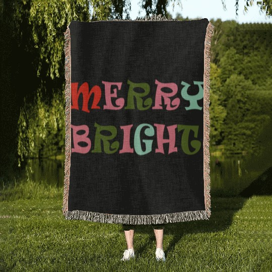 Merry and Bright Christmas Woven Blankets