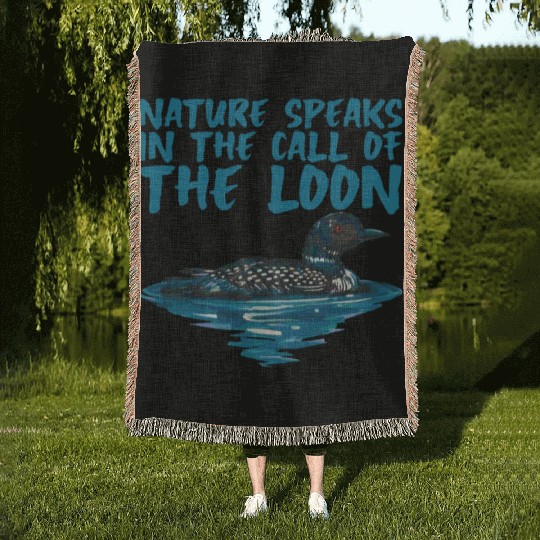 Nature Speaks In The Call Of The Loon 2 Woven Blankets