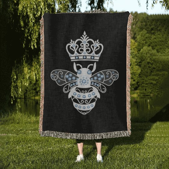 Queen Bee Crown Women Hive Beekeeping Bee Women Woven Blankets