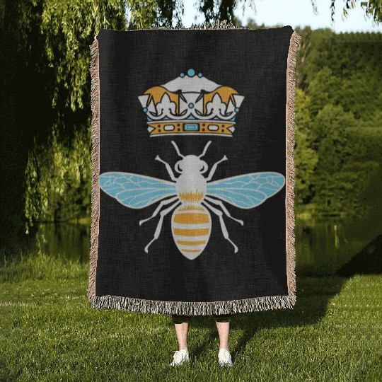Queen Bee Crown Women Hive Beekeeping Bee Women Woven Blankets