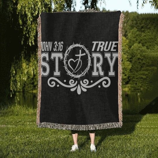 True Story John 3:16 Love Jesus Christian Woven Blankets