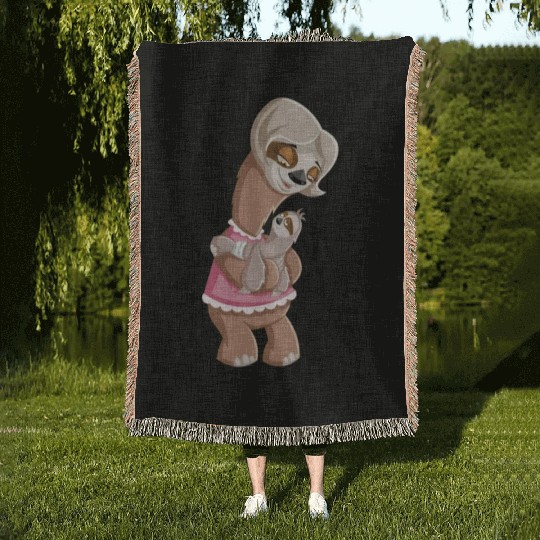 Mummy Sloth and Baby Woven Blankets