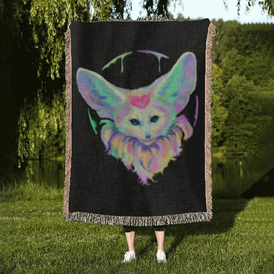 head fox Woven Blankets